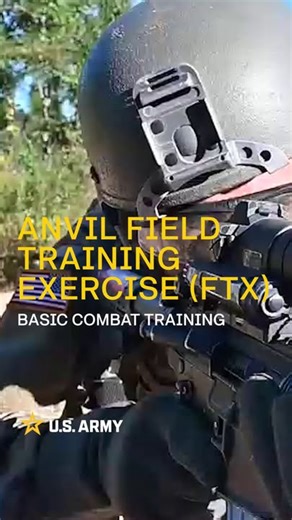 During White Phase of Basic Training, Trainees are exposed to their second Field Training Exercise (FTX) 'The Anvil'. This 48-hour #FTX challenges Trainees' proficiency in all Warrior Tasks and Battle Drills they've learned during their transition from civilian to U.S. Army Soldier, their physical conditioning with a 7.5-mile road march, Land Navigation, and basic squad tactics such as React to Contact, Buddy Team Movement, and Establishing a Patrol Base. | U.S. Army Center for Initial Military 
