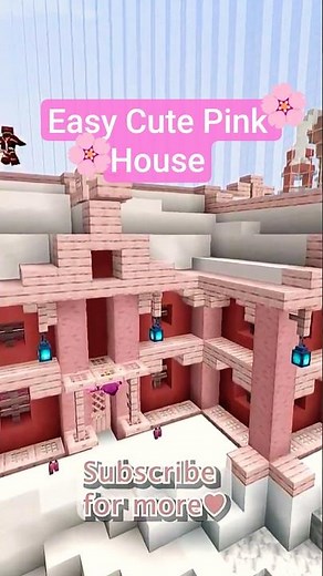 Minecraft Pink House Build 🌸#minecraft #minecraftshorts #minecraftbuilding #minecrafttutorial