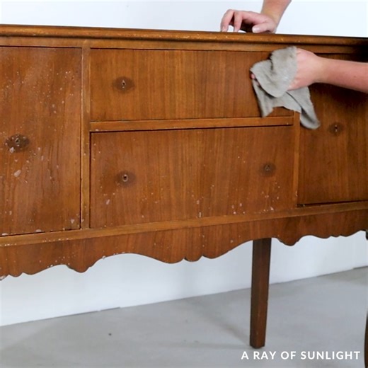 Comment 🌟 4490 🌟 for the full tutorial, supply list, and printable steps! 👇 Chalk Painted Buffet Makeover In Black | A Ray of Sunlight - Painted Furniture & DIY