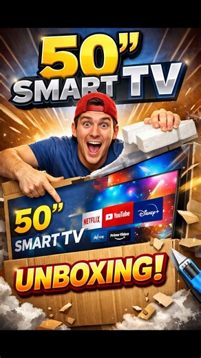 😱 50” Smart TV Unboxing! 😍#shortviral
