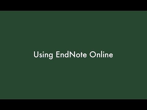 Using EndNote Online