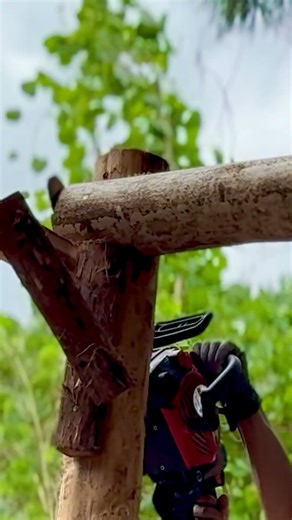 (10) 森で最悪なエリアを、最高の場所に開拓！ (山小屋の骨組みが終わり、側面の組み立て！)