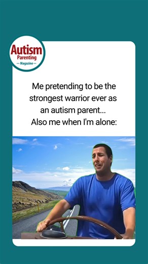 Me pretending to be the strongest warrior ever as an autism parent... Also me when I'm alone 😅 Can you relate? | Autism Parenting Magazine