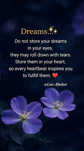 Keep Dreams in Your Heart ❤️ #cutemindset #motivation #quotes #ytshorts #viral #dream