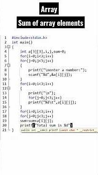 sum of 2d array elements | 2d array | #clanguage #shorts