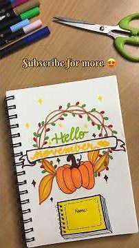 Aesthetic front page design "November" 💛💛 #frontpage #art #shorts #creative