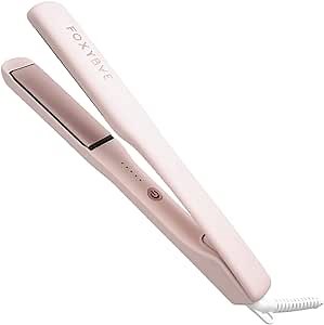FoxyBae Baby Blush Flat Iron - Ceramic Tourmaline Technology - Hair Straightener with Negative Ions - Straightens & Curls Hair - Professional Salon Grade Hair Styling Tool