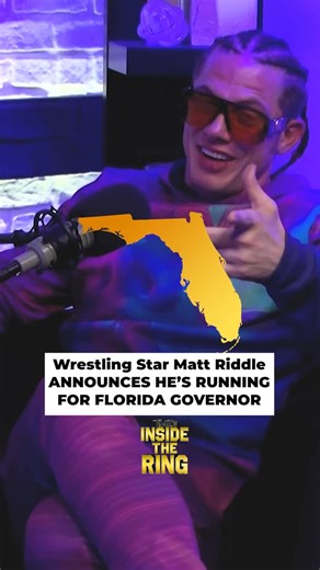TMZ’s Inside The Ring Podcast on Instagram: "Former WWE star Matt Riddle just revealed on @insidetheringtmz that he is going to be running for governor of Florida. #wwe #florida #wrestling #podcast #mattriddle"