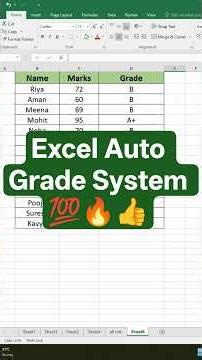 Excel Auto Grade System | Marks to Grade Automatically #shortsfeed #excel #viralvideo