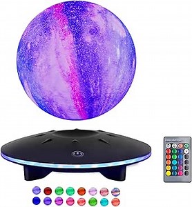 UVEHAS Levitating Moon Lamp - Floating and Spinning 3D Galaxy Moon Light Magnetic Levitation Moon Night Lights Has 16 Colors LED Lighting Modes for Home Decor, Creative Gifts for Kids