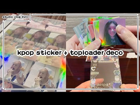 kpop stickers + packaging toploader deco | Studio Vlog #20