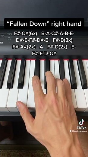 Fallen Down easy piano tutorial! (Right Hand)