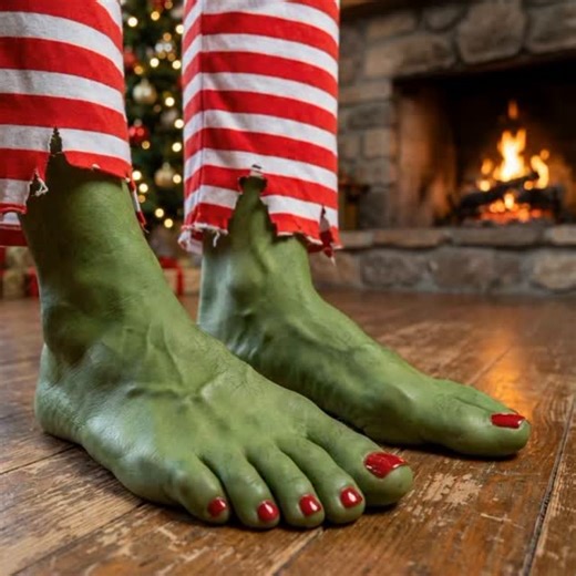 She-hulk Feet on Instagram: ""Wiggling around the Christmas tree!" #shehulk #barefootgirl #rednails #superheroine #marvel"