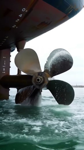 A huge ship propeller in action. #ship