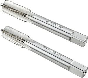 Right & Left 9/16-20 Hand Thread Tap HSS Set, 9/16'' - 20 TPI For Bike Crank Repair, 9/16 x 20 UN HSS Straight Fluted Machine Tap RH LH
