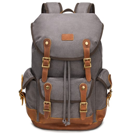 [$26.25] Retro Canvas Backpack Large Capacity Travel Computer Bag(Gray)