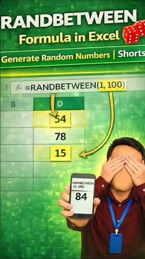 Generate Random Numbers RANDBETWEEN formula #exceltricks #exceltips #excel #exceltutorial #good