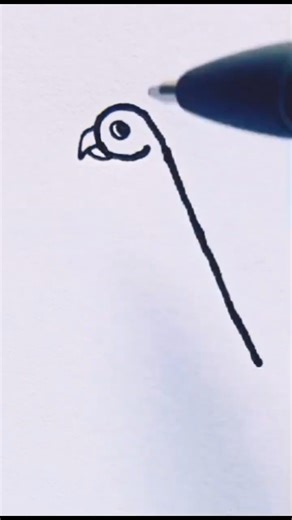 Parrot drawing using number 9 || Easy drawing #draw #art #simple #satisfying #parrot #viral