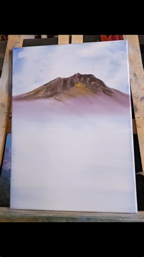 This painting trick makes mountains pop off the canvas #artskills #tutorial