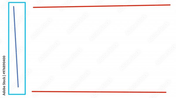 Moving blue frame or background with blue and red lines