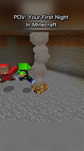 Literally Everyone's First Night at Minecraft 😂 #minecraft