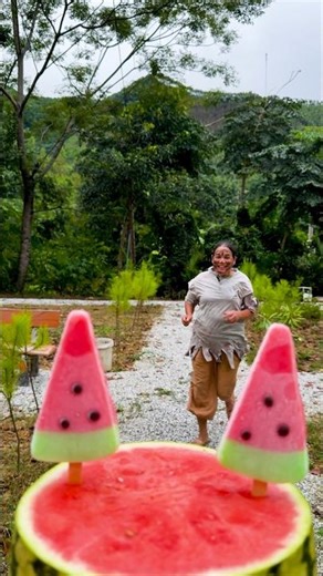 Big watermelon for sister 🍉🍭🍦🍉