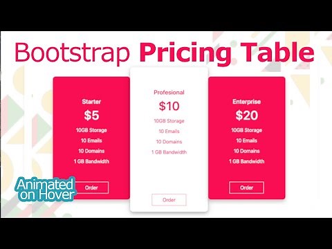 Bootstrap Tutorial: How To Create Pricing Table (Free Download Source Code)