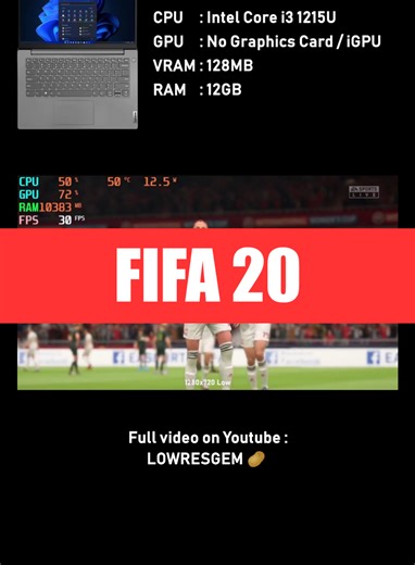 FIFA 20 on Low-End PC Without Graphics Card