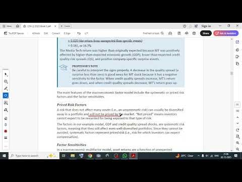CFA L2 / Equity / Multi factor models - 2.