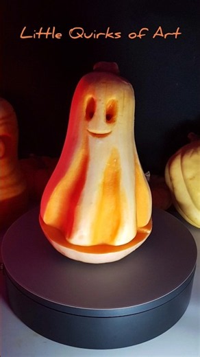 Butternut Squash Ghost Carving Time Lapse