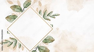 Floral frame animation with text placeholder or copy space. Botanical flower foliage background.. framework for invitation or congratulation Stock Video