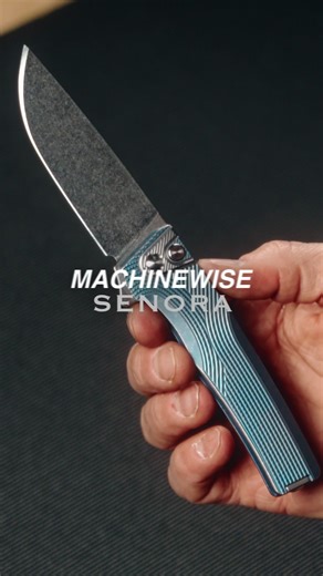 Machinewise’s Senora pairs rippled titanium anodizing with button lock deployment. The 3.35” S90V blade runs stonewash finish while anodized ripples create light-catching texture across the titanium body. Bushing pivot with hardened washers delivers fidget-friendly deployment at 3.5 ounces, making it one of the smoothest actions in the current EDC market. Button lock mechanism provides satisfying tactile feedback. Deep carry clip reverses for left-hand carry. Named after the Sonora desert. Avail