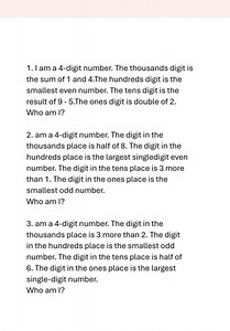 I am a 4-digit number. The thousands digit is the sum of 1 and ... | Filo