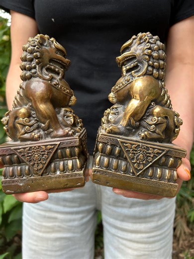 Rare Classic Pure Copper Africa Lion Evil Foo Dog Lion Sculpture Artwork South Africa Sculpture Male Lion Cougar Animal Bronze Copper Statue - Etsy