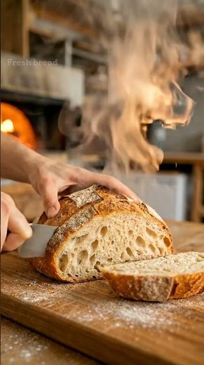 🔥 Wood-Fired Oven Bread ASMR 🔥 | Fresh Hot Bread + Steam & Cutting Sounds