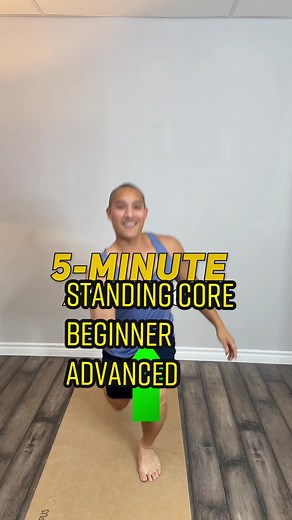 Standing aerobic core routine you can do standing! It’s simple and quick, but very effective in promoting circulation and activating those core muscles. Start with the beginner version or do the advanced if you’re more experienced 🔥 #standingcore #beginneradvanced #beginnerworkout #beginnerfitness #homeworkout #easyworkout #modifiedworkout
