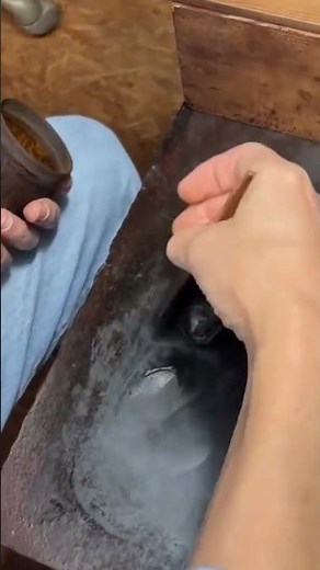 The process of coating a material neatly using tools that have been prepared