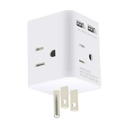 Multi Plug Outlet Extender Electrical Wall Outlet Splitter with 4 15amp AC Outlets 2 USB Ports US Plug - Walmart.ca