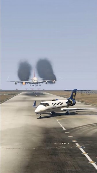 Airbus A380 Emergency! Engine Failure While Another Plane Blocks Runway