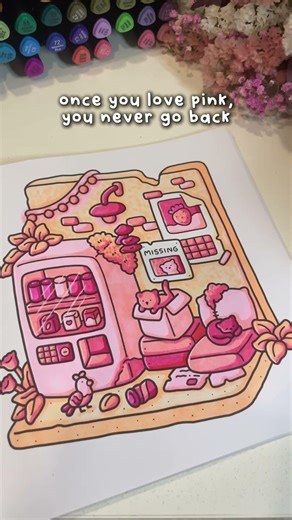 Adorable & Cozy Coloring I Pink Color Pallete #shorts