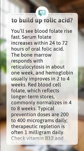 How long does it take to build up folic acid?