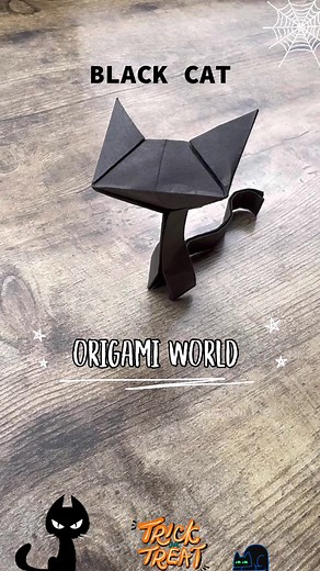 Origami Black Cat Tutorial for Halloween Decor