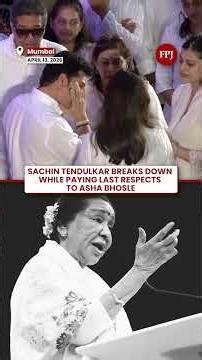 Sachin Tendulkar Gets Emotional, Breaks Down at Asha Bhosle’s Final Farewell