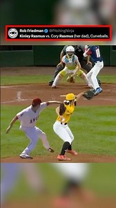 Little League star Kinley Rasmus vs. her dad Cory Rasmus.