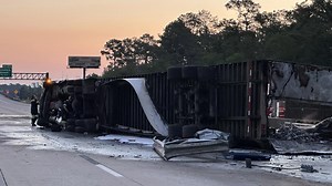 DPS investigating early morning fiery rollover crash involving 18-wheeler