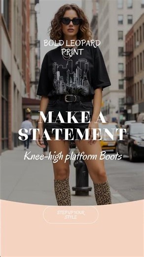 Knee-high platform statement leopard boots