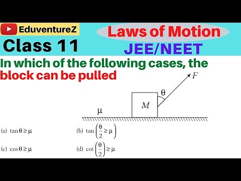 A block of mass M rests on a rough horizontal surface as shown. Coefficient of friction between the