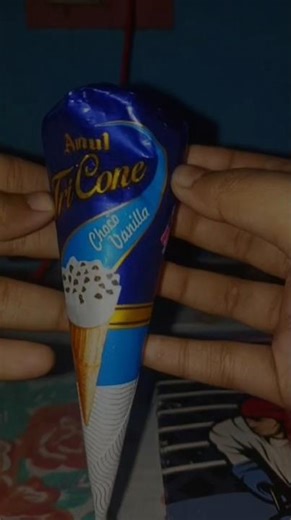 Amul Tri Cone Choco Vanilla 😁😋 #shortsfeed #shorts #amul #icecream #tricone #chocovanilla