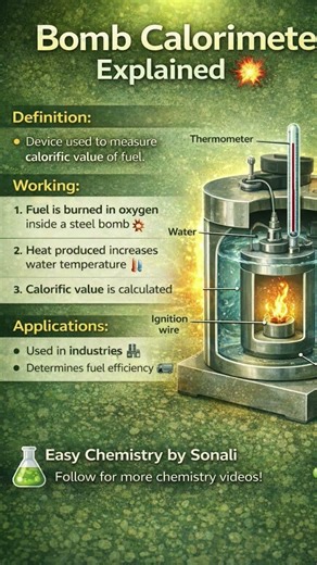 👉 Bomb Calorimeter Explained 🔥 | Calorific Value of Fuel | Easy Chemistry