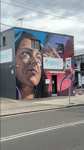 Face On the Building ~ Painted Street Art - Marrickville | Sydney Australia .